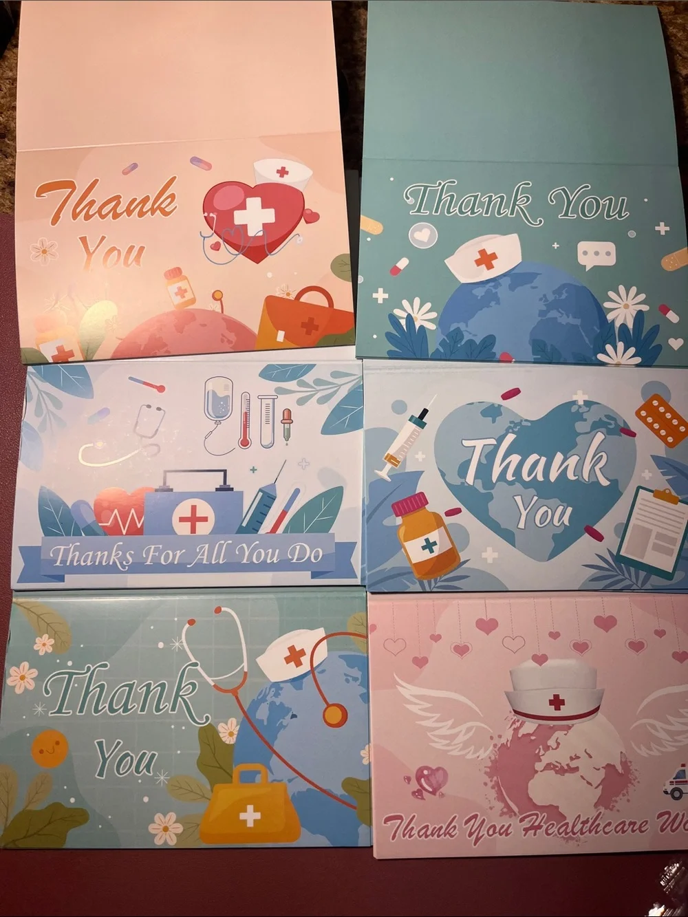 Healthcare Appreciation cards- 24 cards 6 different kinds four of each style